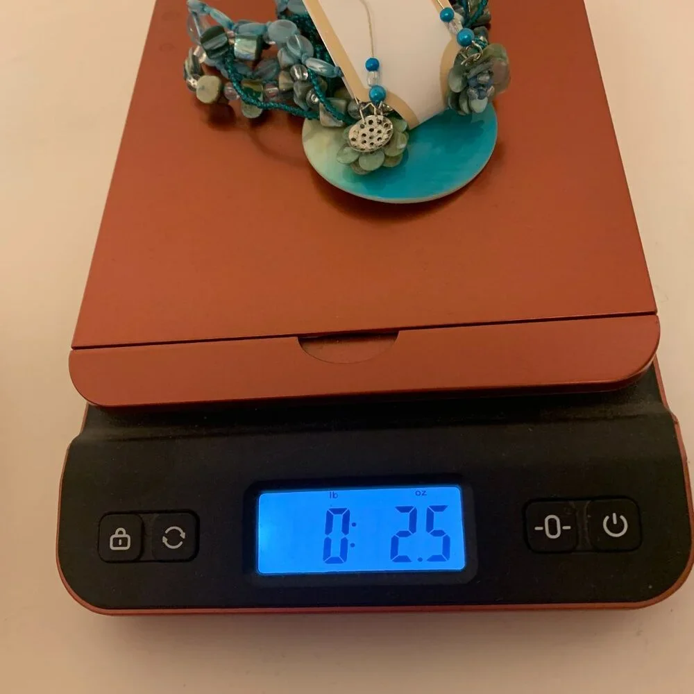 Windsor Necklace set Aqua Shell-like Chocker - Picture 4 of 4